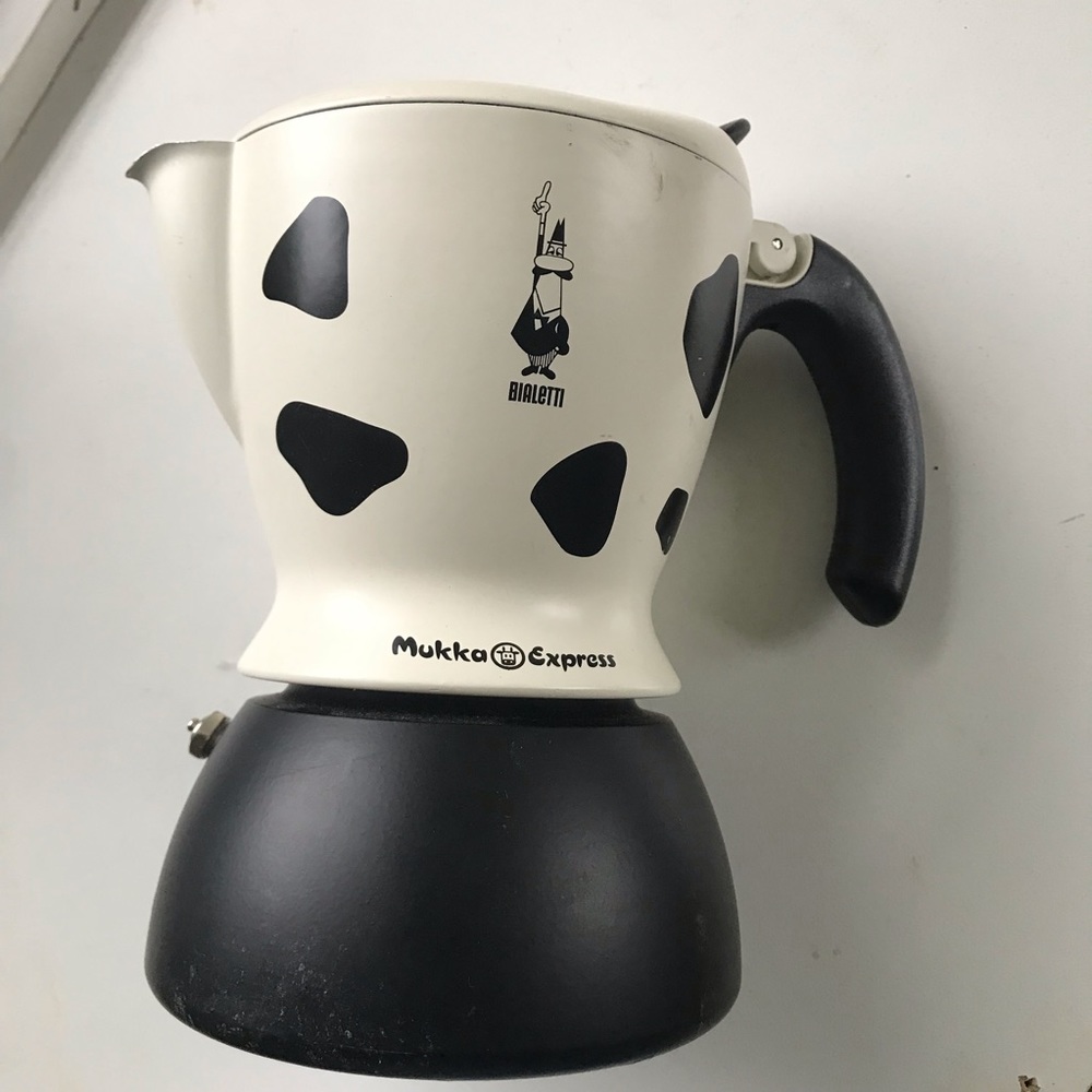 bialetti mukka express cappuccino maker cow print